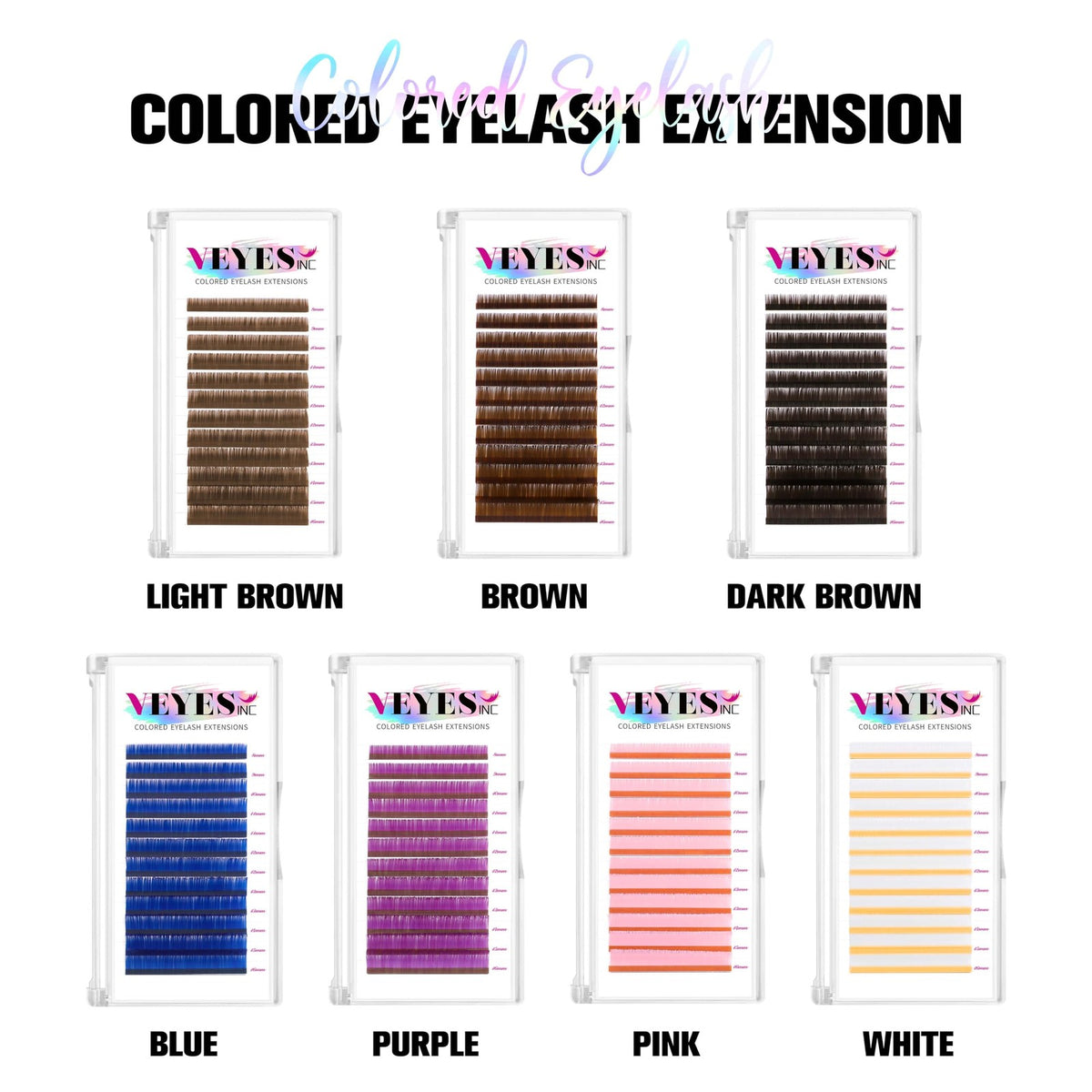 Colored Lash Extensions 8-16mm Dark Brown D Curl 0.05 Thickness for Eyelash Extension