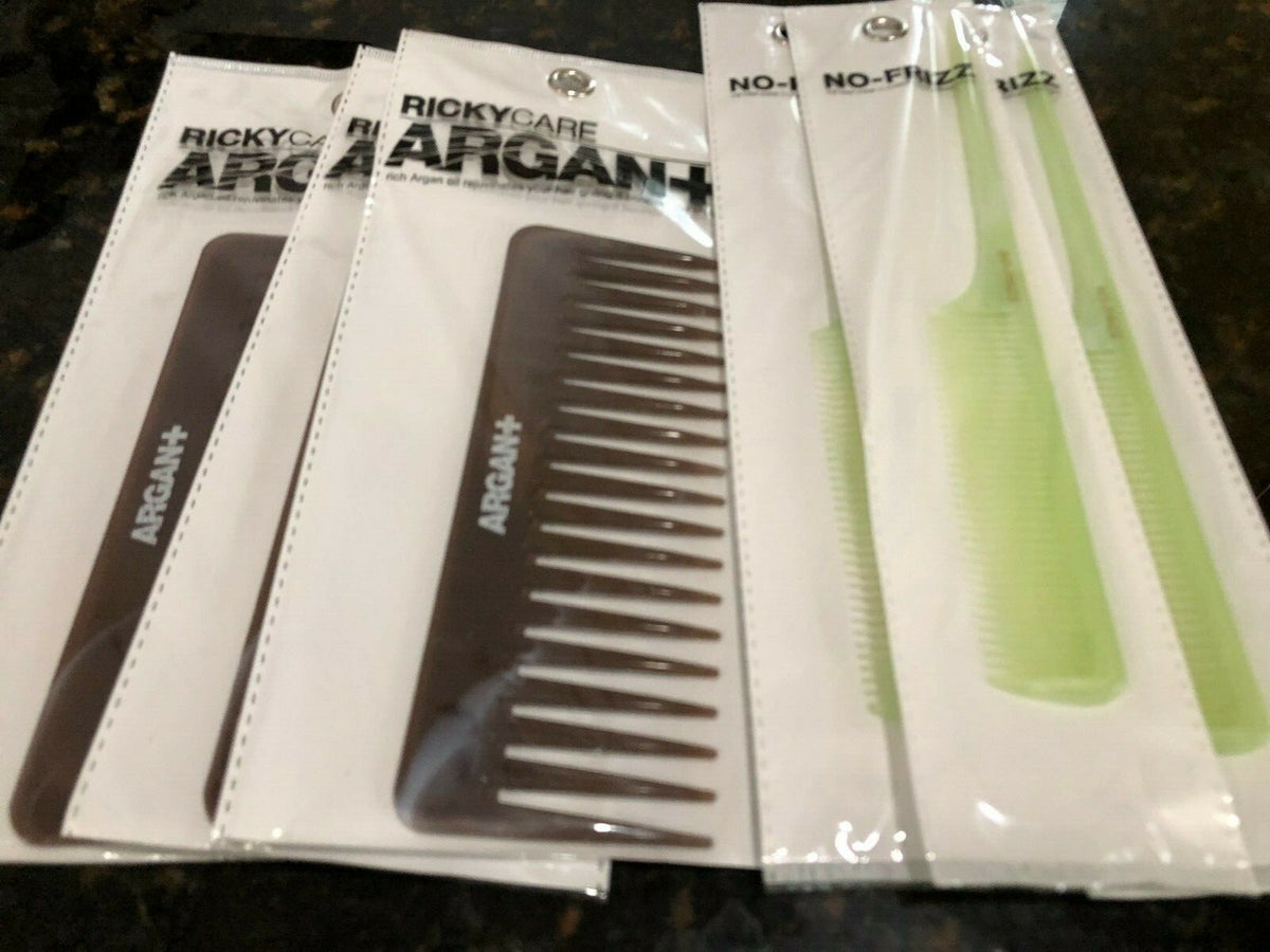 RickyCare Argan Plus Hair Combs Set - 6 Tail & Mane Grooming Tools