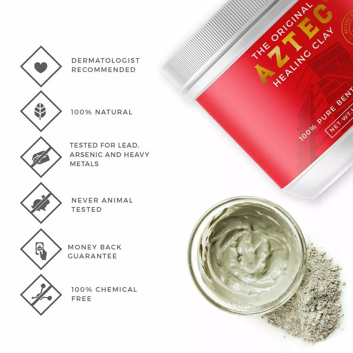 Bentonite Clay Powder - 16 oz Pure Healing Face Mask