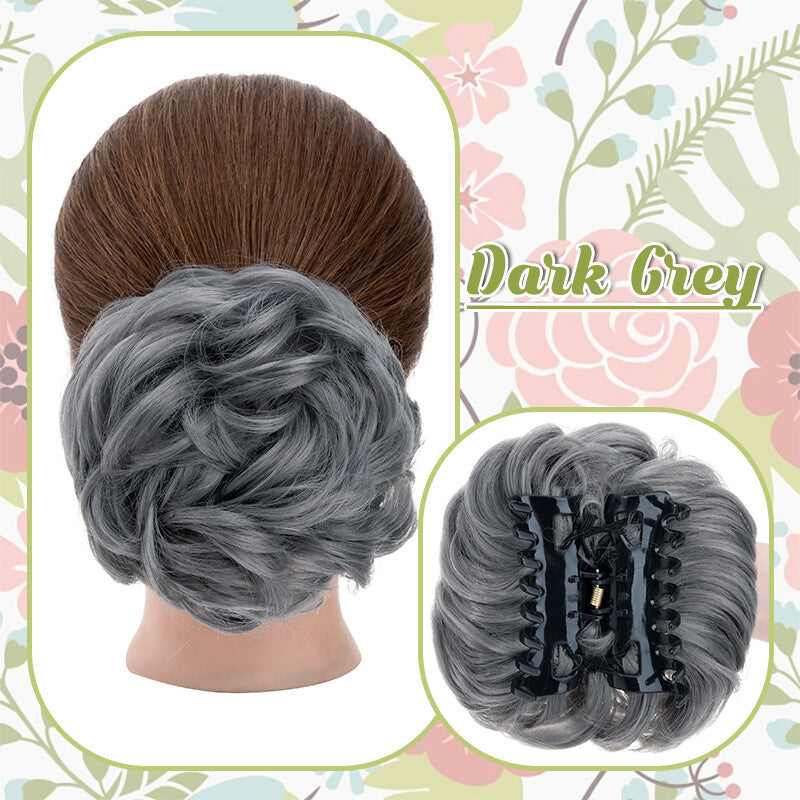 Messy Bun Claw Hair Clip Extensions - Curly Thick Updo Accessory