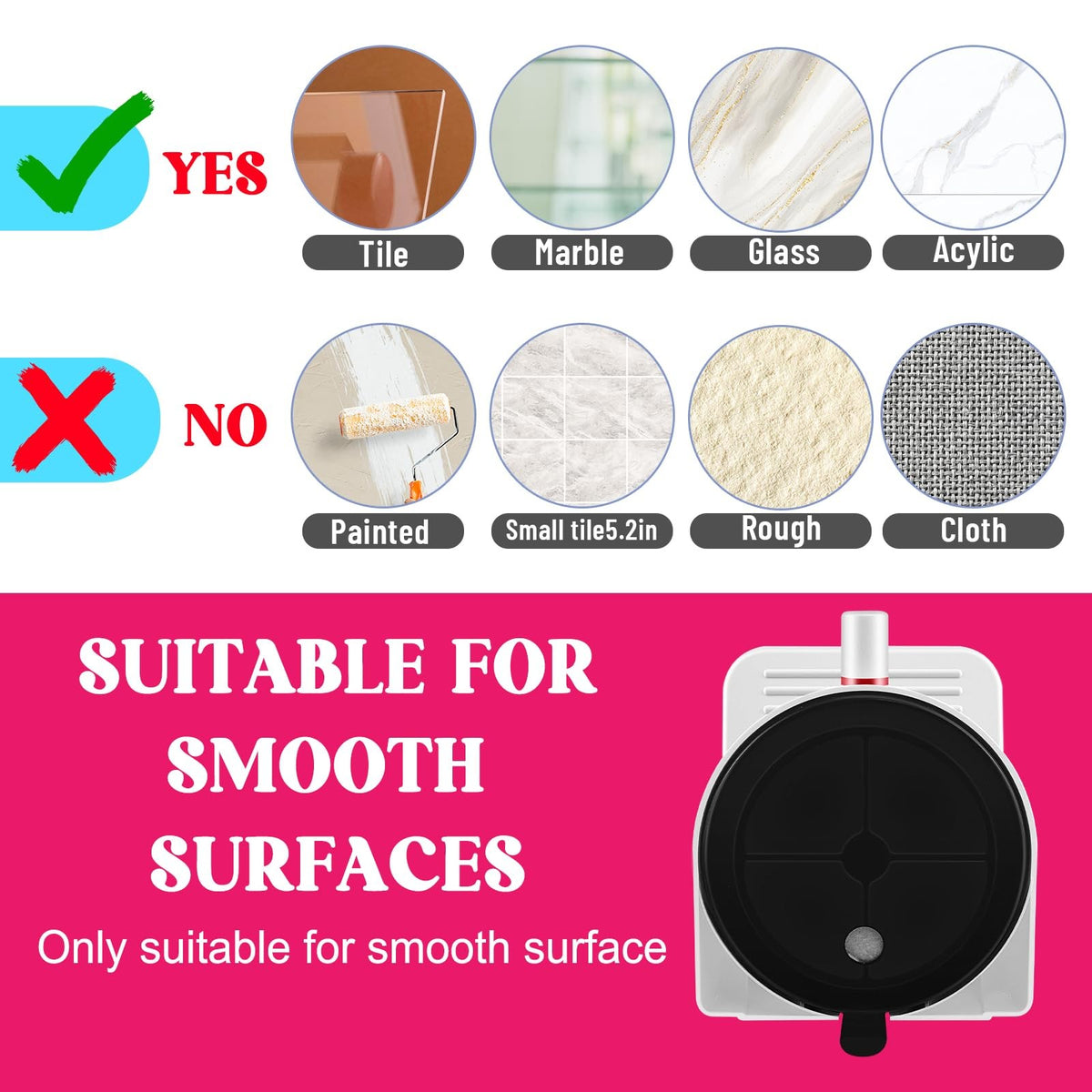 Shower Foot Rest with Suction Cup Support – White, 3-inch Diameter