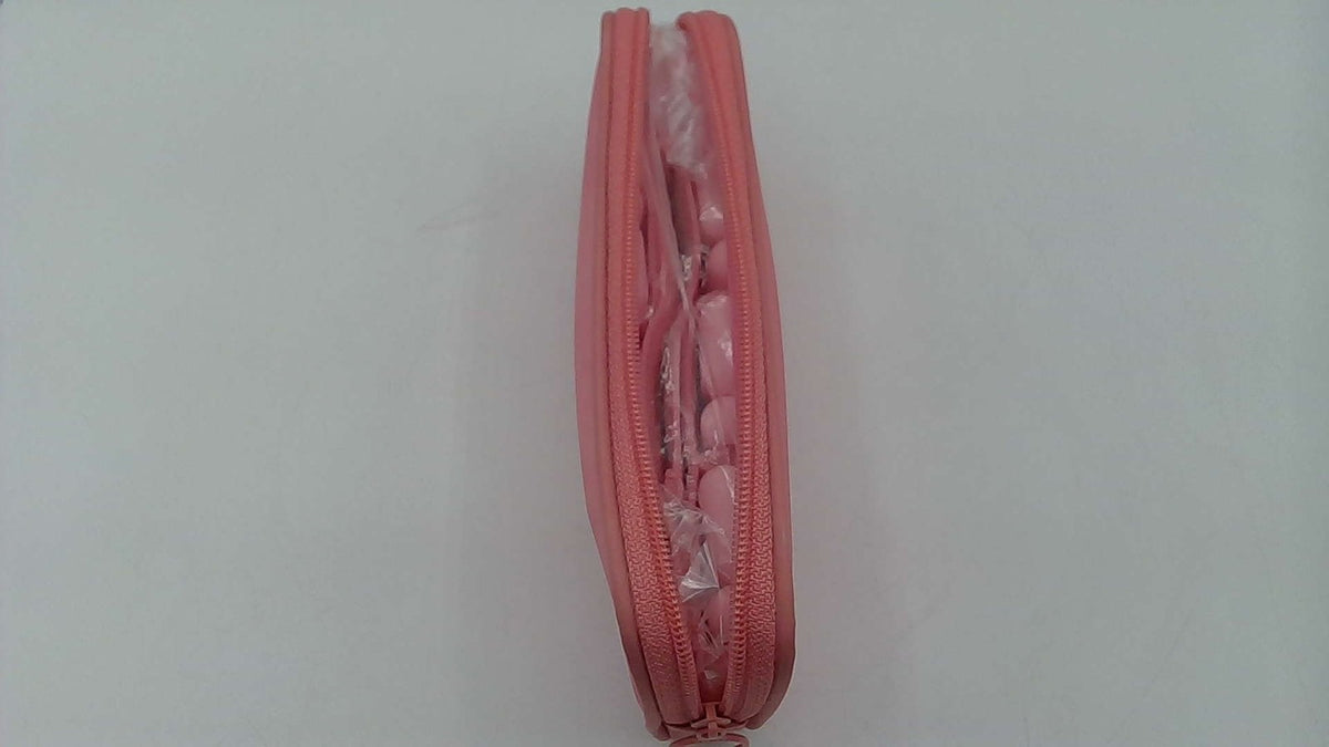 Pink Zippered Pencil Case - Pen Pouch for Office & School Supplies