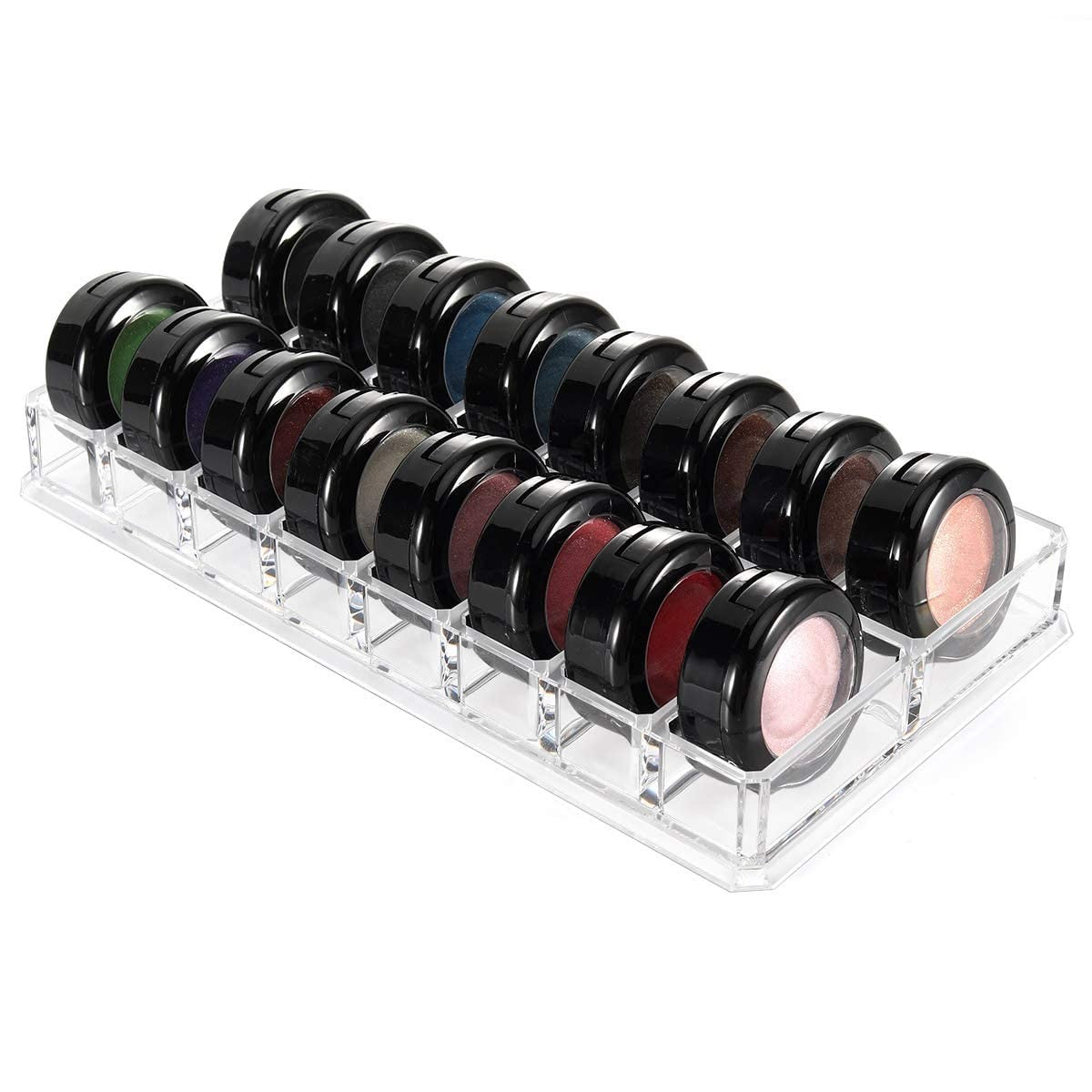 Acrylic Makeup Organizer with 16 Slots for Eyeshadow and Cosmetics