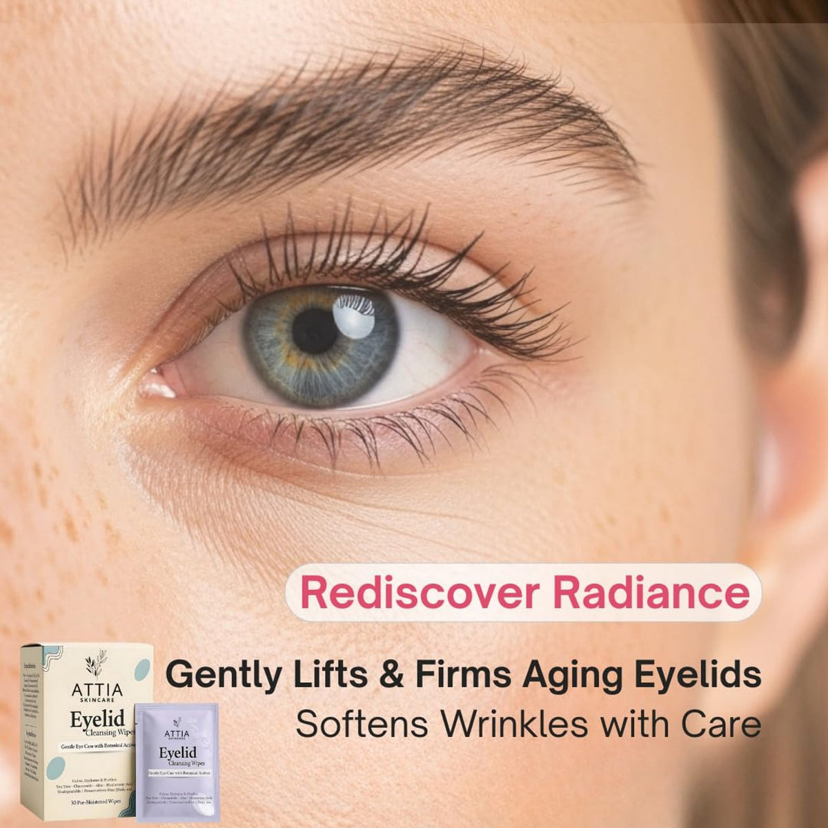 Tea Tree Oil Eyelid Wipes - Gentle Cleansing for Sensitive Eyes, 30 Count
