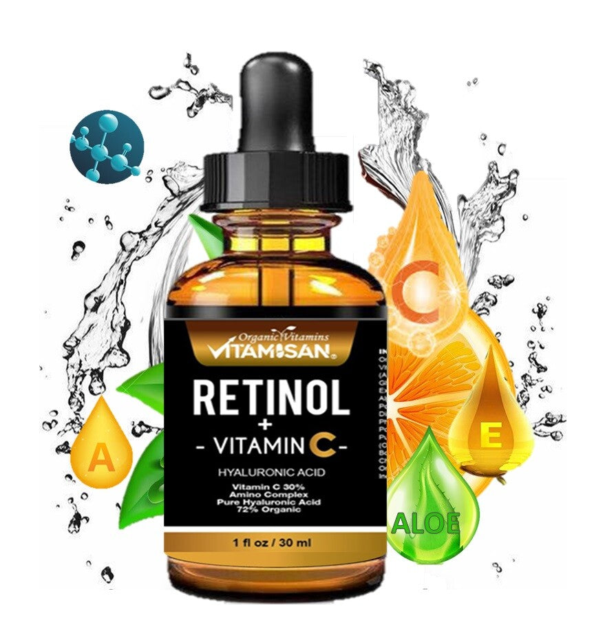 Vitamin C Serum 30% with Retinol & Hyaluronic Acid - Anti-Aging Face & Neck Serum