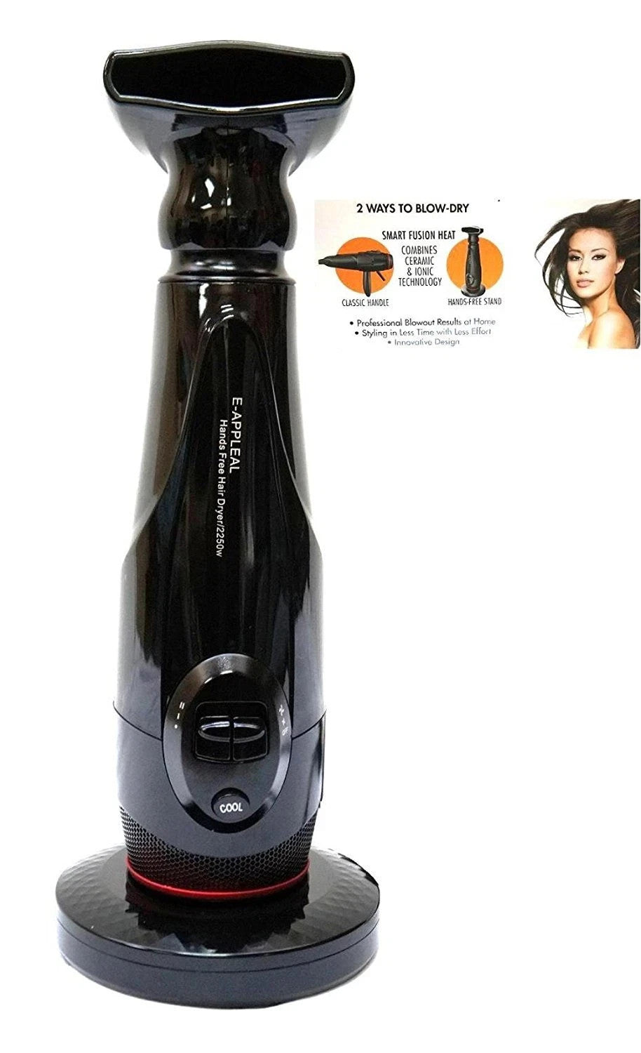 Hands Free 2250W Ceramic Ionic Hair Dryer with Stand - Lightweight & Powerful