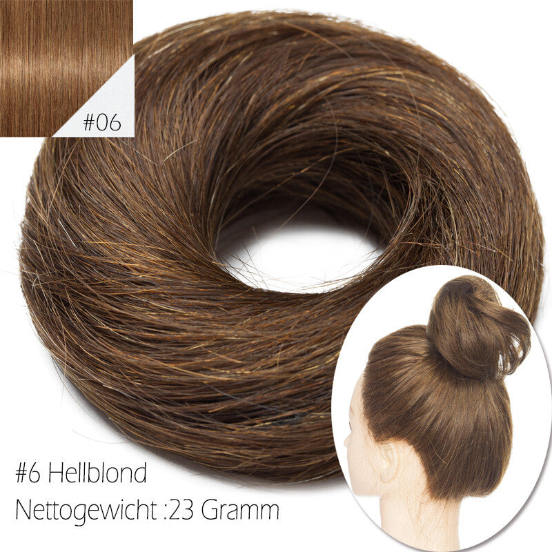 Clip-In Human Hair Bun Extensions Curly & Straight | Messy Hair Piece