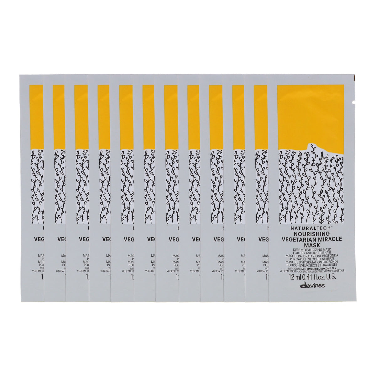 Vegetarian Hair Mask Sachet 12 Pack - Deep Conditioning Hair Treatment