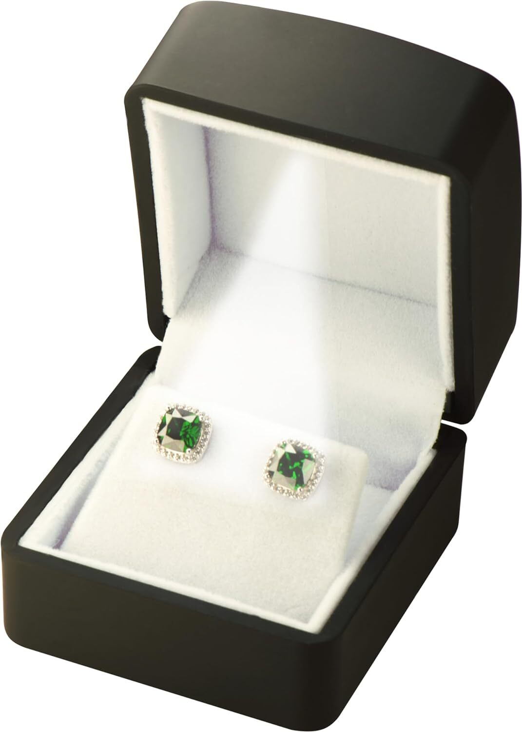 LED Black Jewelry Box for Earrings - Matte Finish & Storage