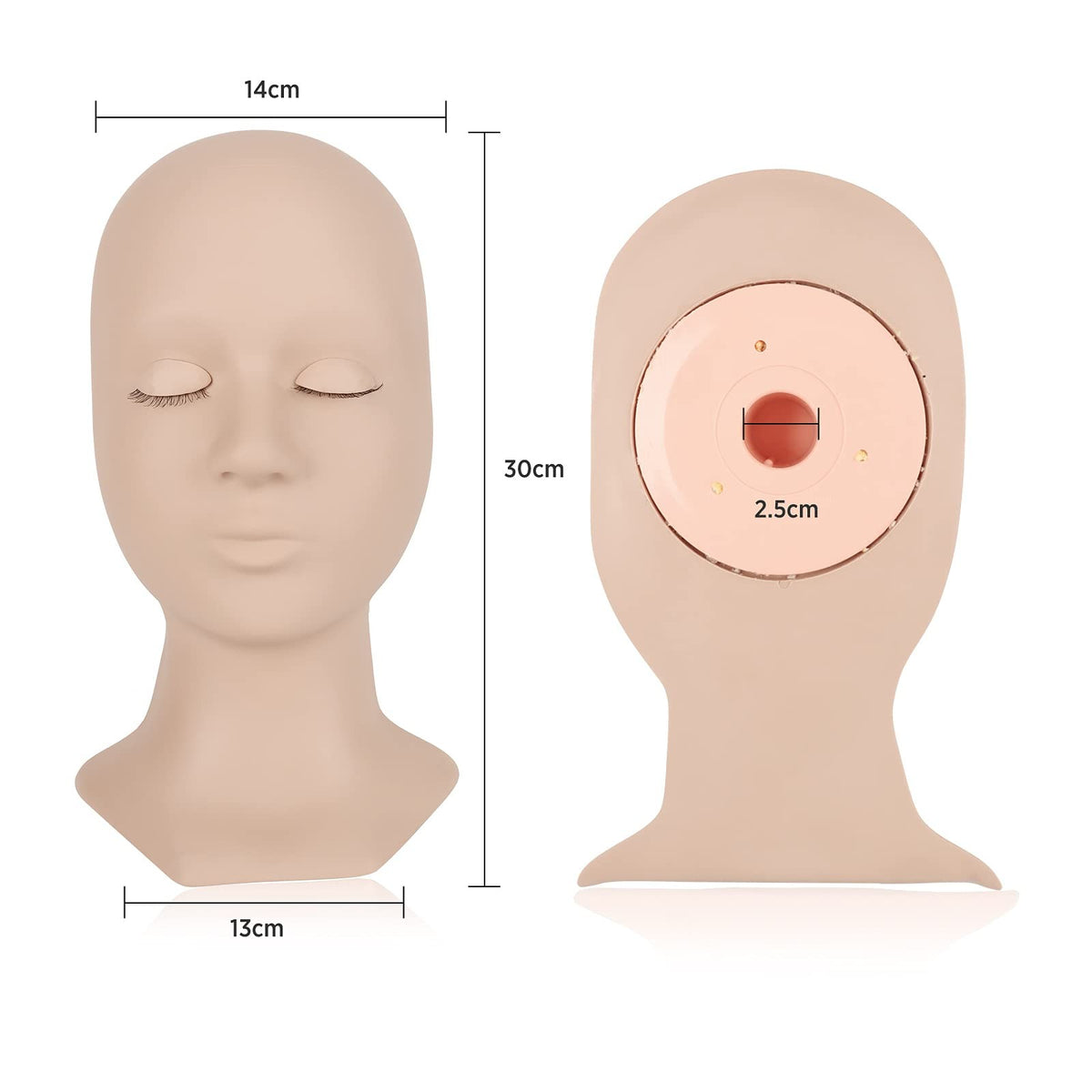 Lash Mannequin Head for Eyelash Extension Practice with 4 Replaced Eyelids
