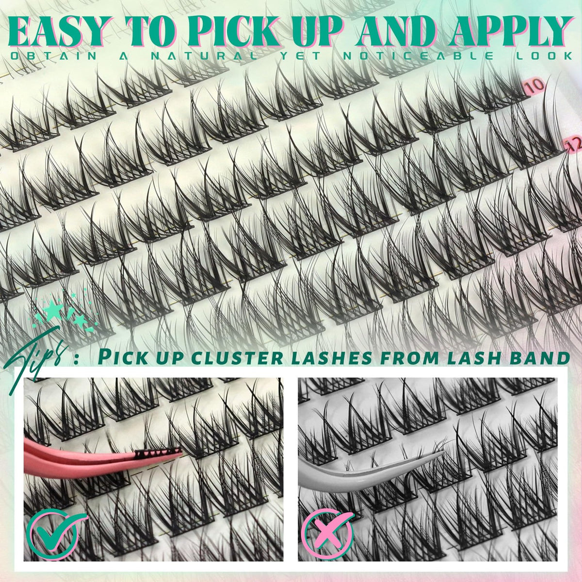 Natural Eyelash Clusters 146 Pcs - Wispy Short & Long Fake Lashes Set