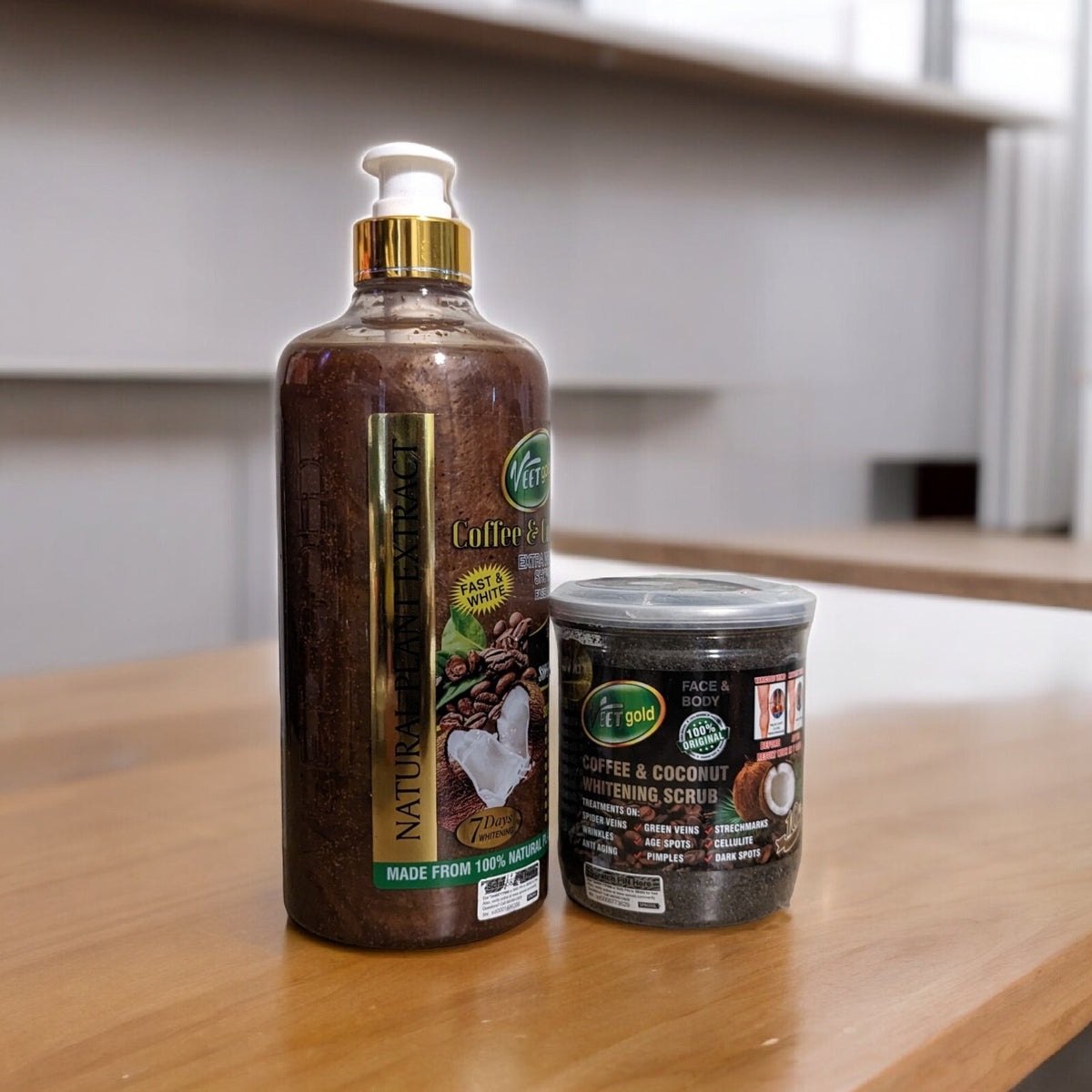 Veet Gold Coffee Coconut Whitening Scrub & Shower Gel Set 1450ml