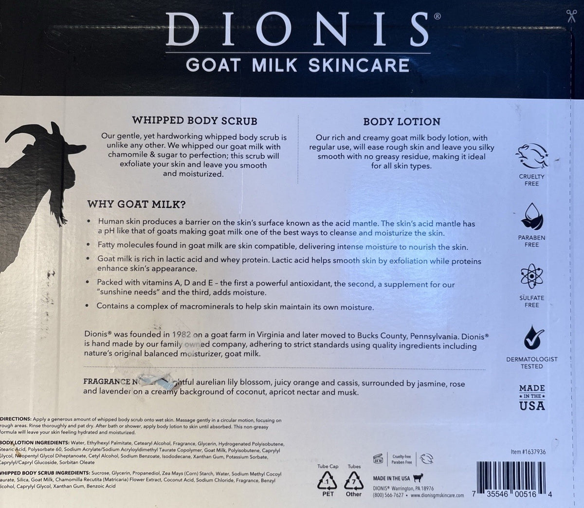Dionis Goat Milk Bath Body Set 3Pc Lavender 2 Scrubs 1 Lotion