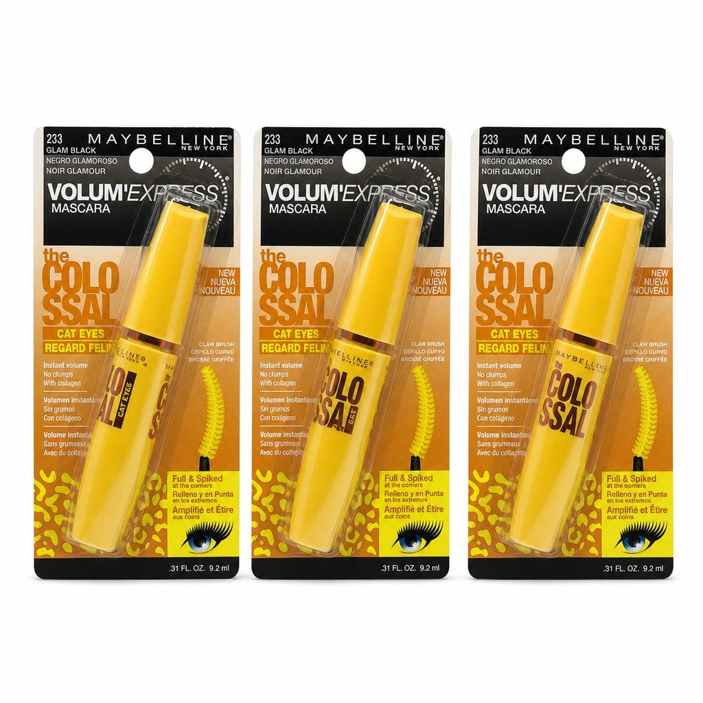 Volumizing Washable Mascara with Claw Brush - Black, 3 Pack