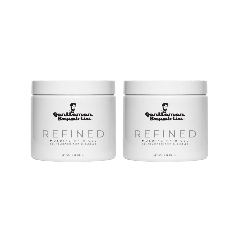 Refined Hair Gel for Men - Hard Hold & High Shine, 16oz, Premium Styling