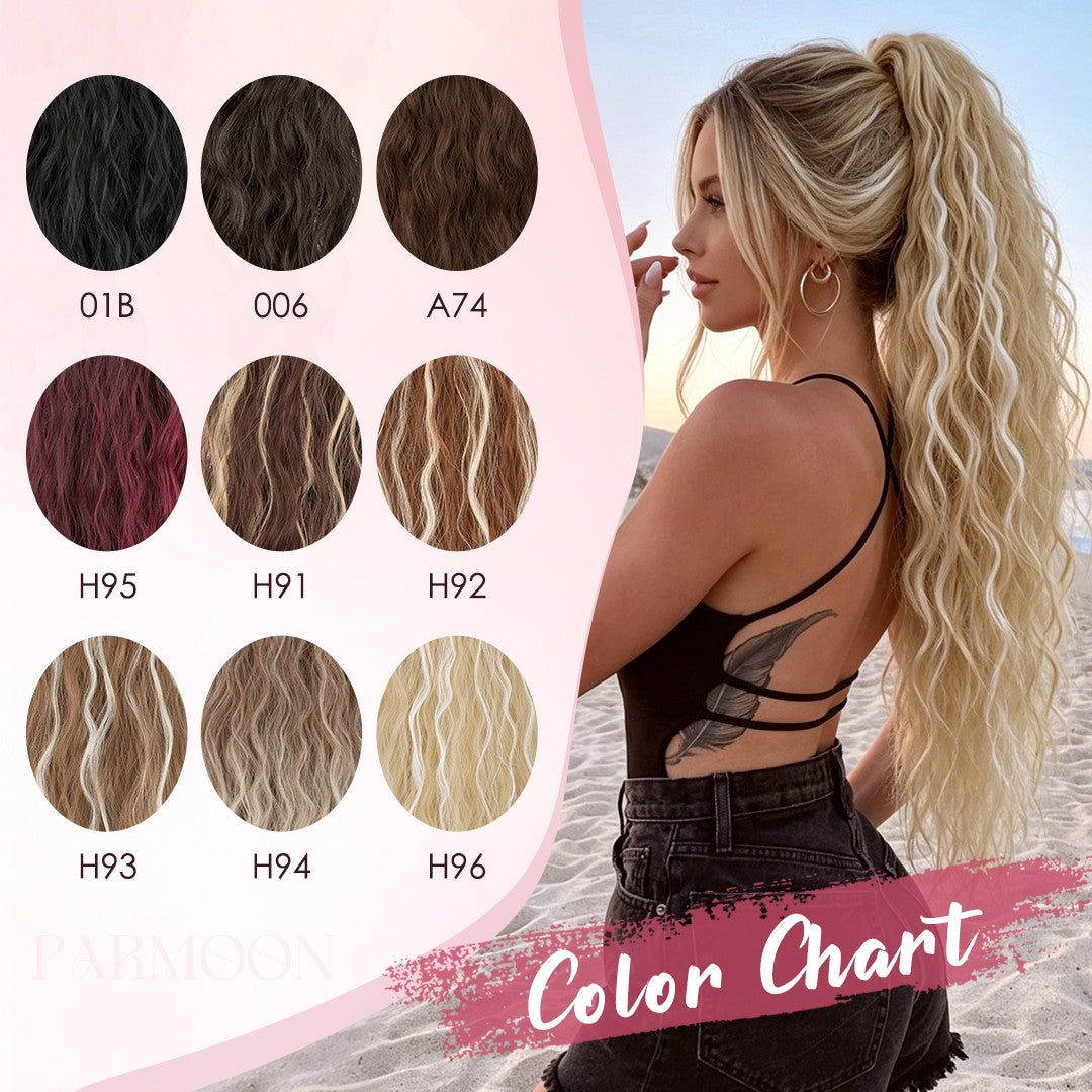 Thick & Long Clip-In Ponytail Hair Extensions with Claw Clip - Natural Human Hair