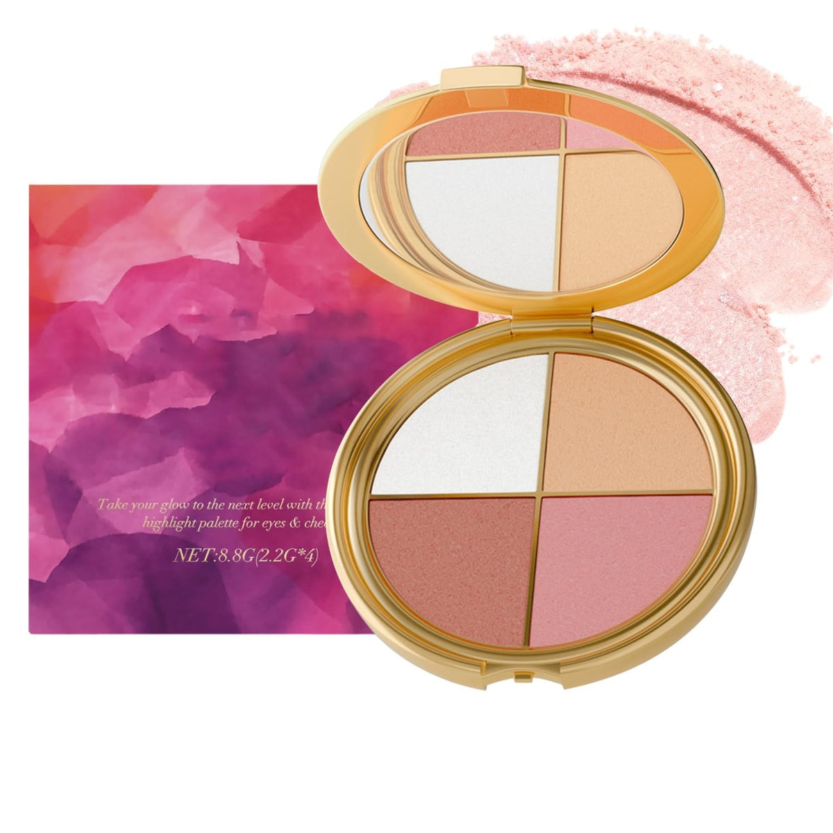 Multifunctional Eye & Cheek Makeup Palette with Highlighters and Eyeshadows