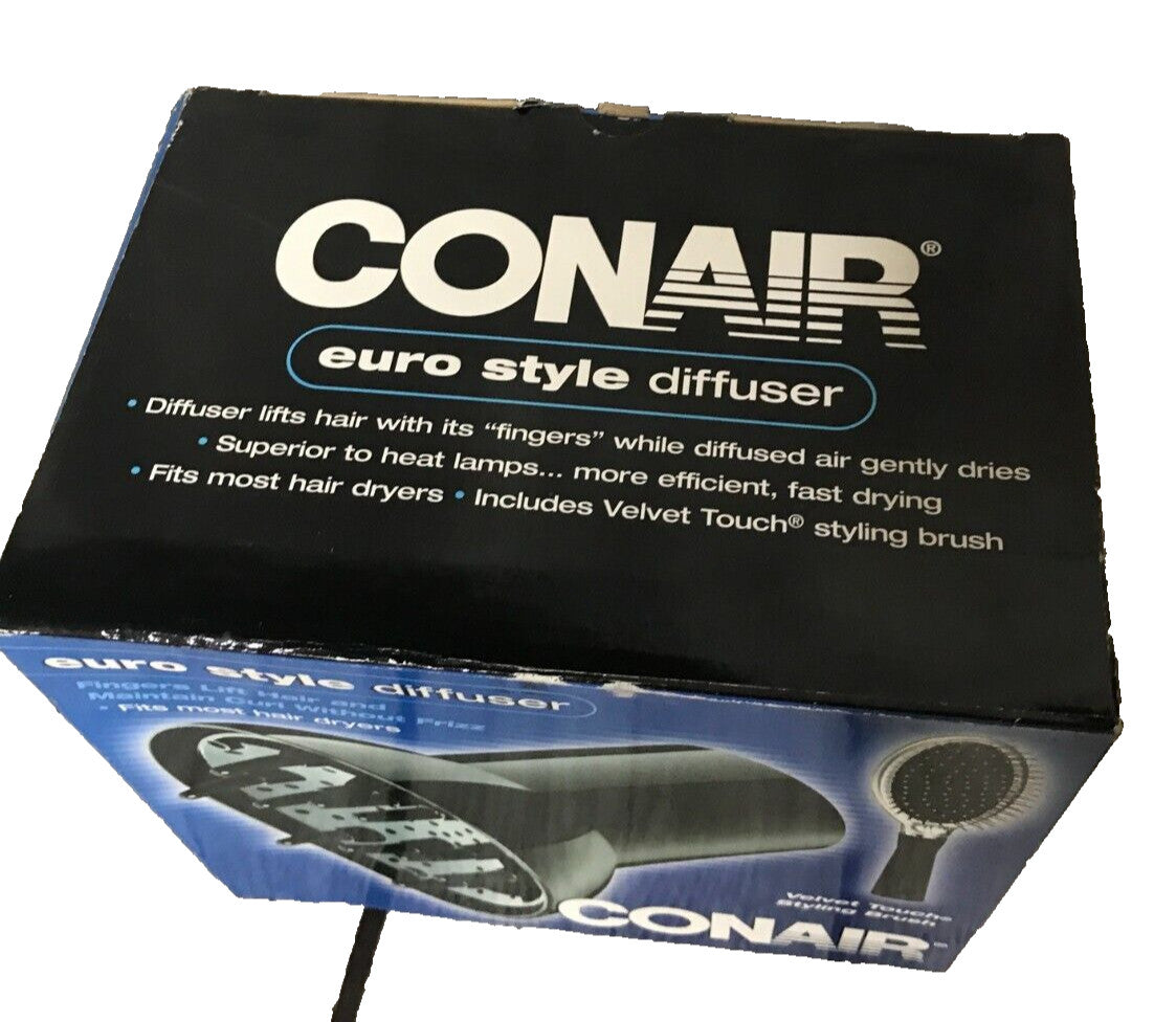 Conair Euro Style Diffuser DF09RT Velvet Touch Styling Brush - New