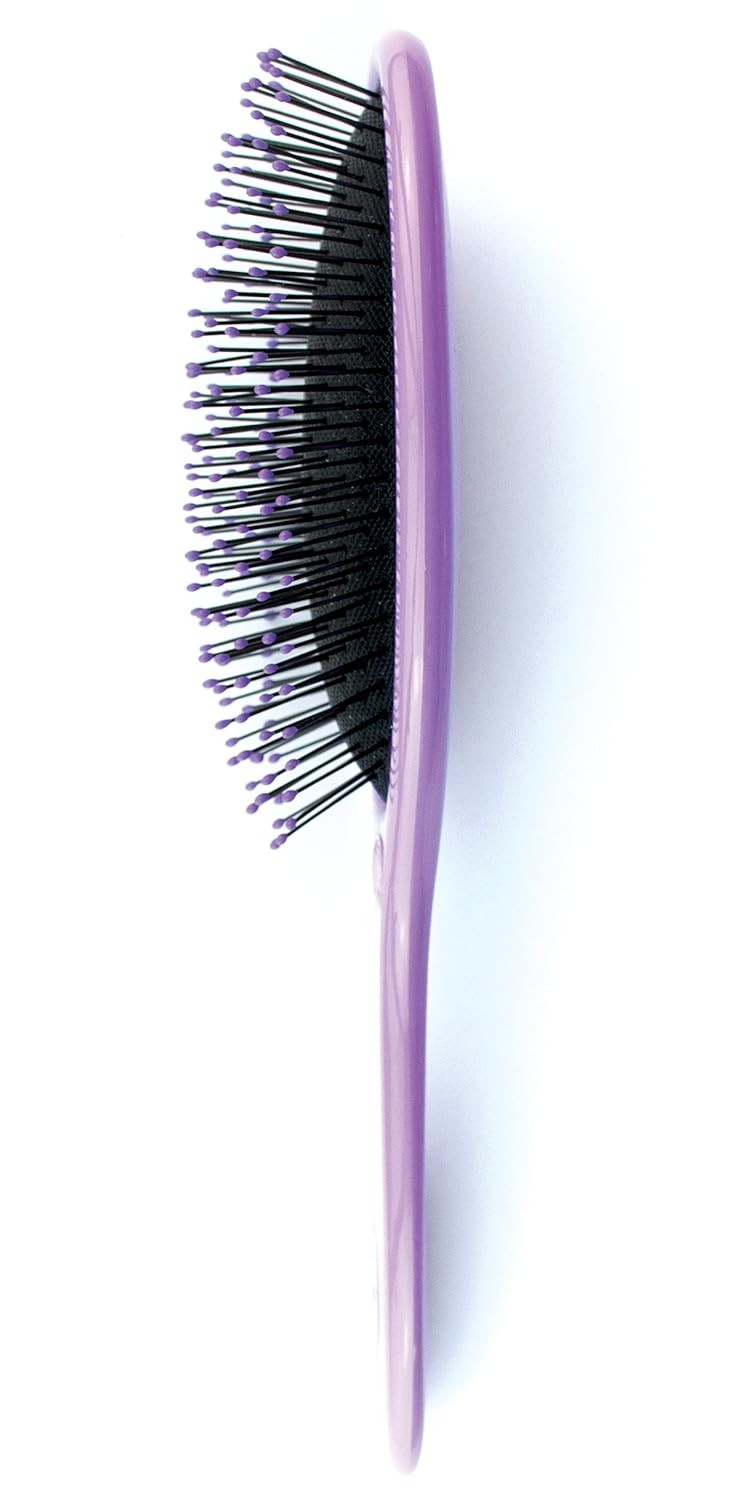 Detangler Hair Brush for Wet & Dry Hair - Gentle Flexible Bristles - Purple