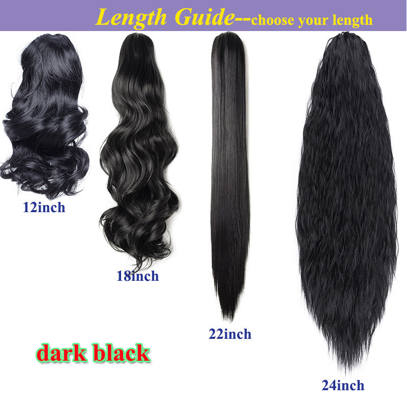 Thick Wavy Claw Clip Ponytail Hair Extension - Natural Look