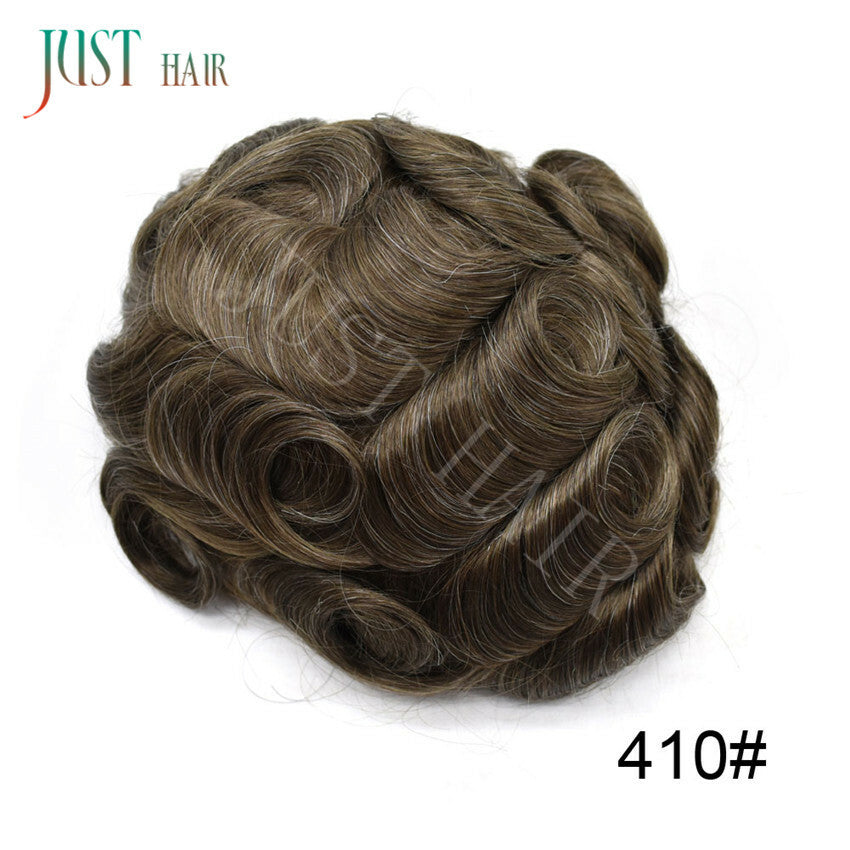 Men's Bleached Lace Front Hair Replacement Toupee - Natural Hairline, Virgin Human Hair