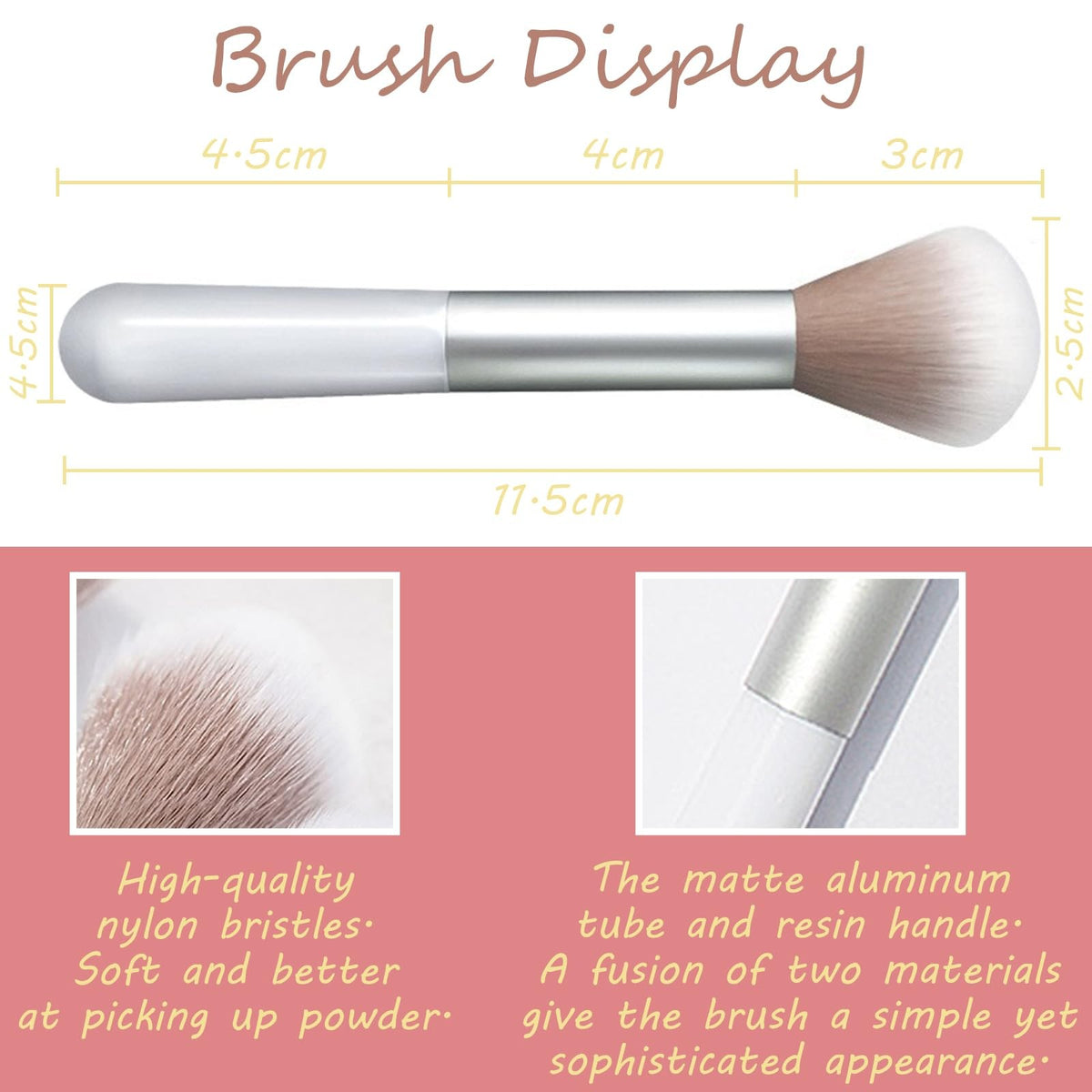 3 Color Matte Pink Blush Palette with Brush - Long Lasting Cheek Makeup