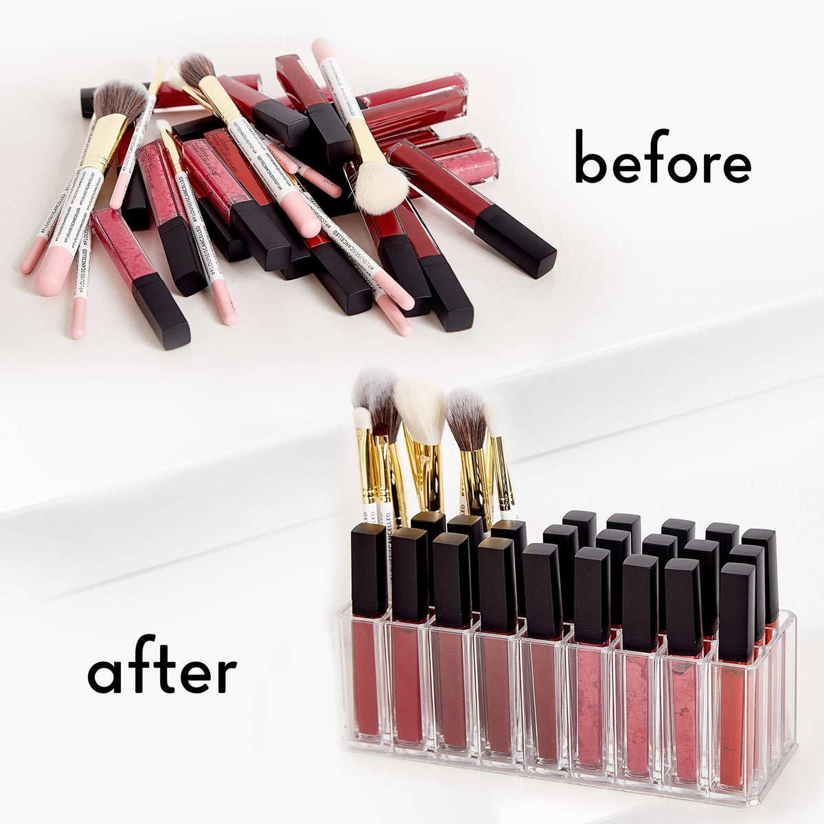 Acrylic Makeup Organizer with 27 Compartments for Vanity and Drawer Storage