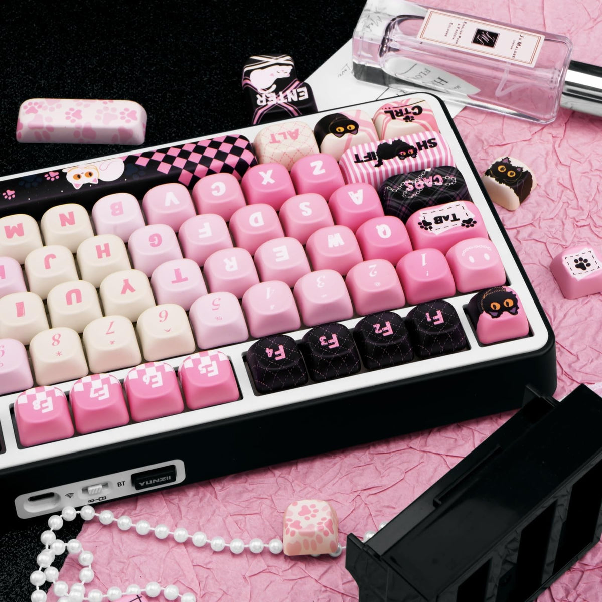 Cute Cat Keycaps Set - 134 PBT Cherry MX Key Cap for Mechanical Keyboard