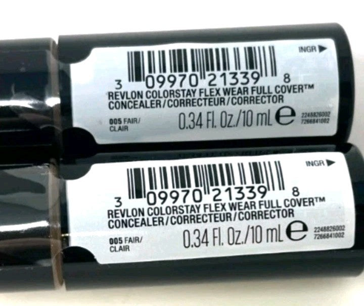 Revlon Colorstay Flex Wear Full Cover Concealer 0.34 oz - Shade Fair (Pack of 2)