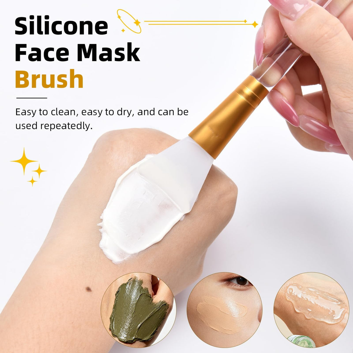 Silicone Face Mask Applicator Brushes - 2 Pack for Skincare & Masks
