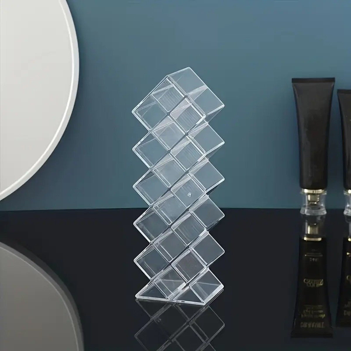 Stackable Fish-Shaped Lipstick Organizer - Waterproof Makeup Tower