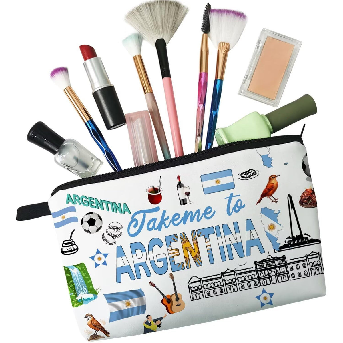 Luggage & Bags Small Cosmetic Makeup Bag Travel Organizer - Argentina Design