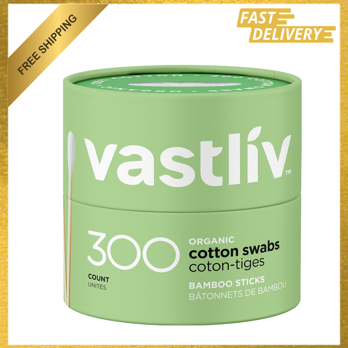 Eco-Friendly Cotton Swabs with Organic Bamboo Sticks - 300 Count