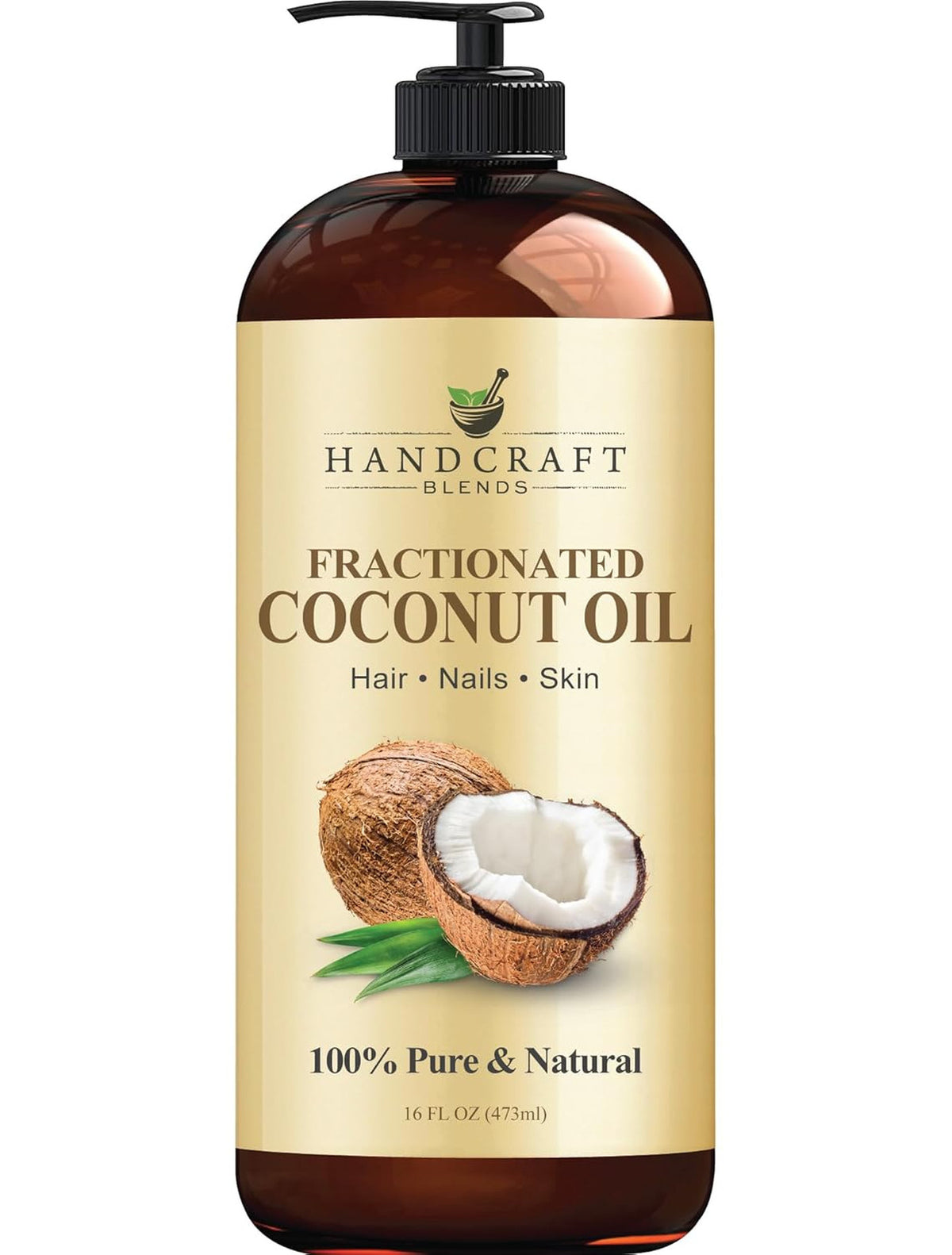 Fractionated Coconut Oil 16 fl oz | Pure Carrier Oil for Skin & Hair