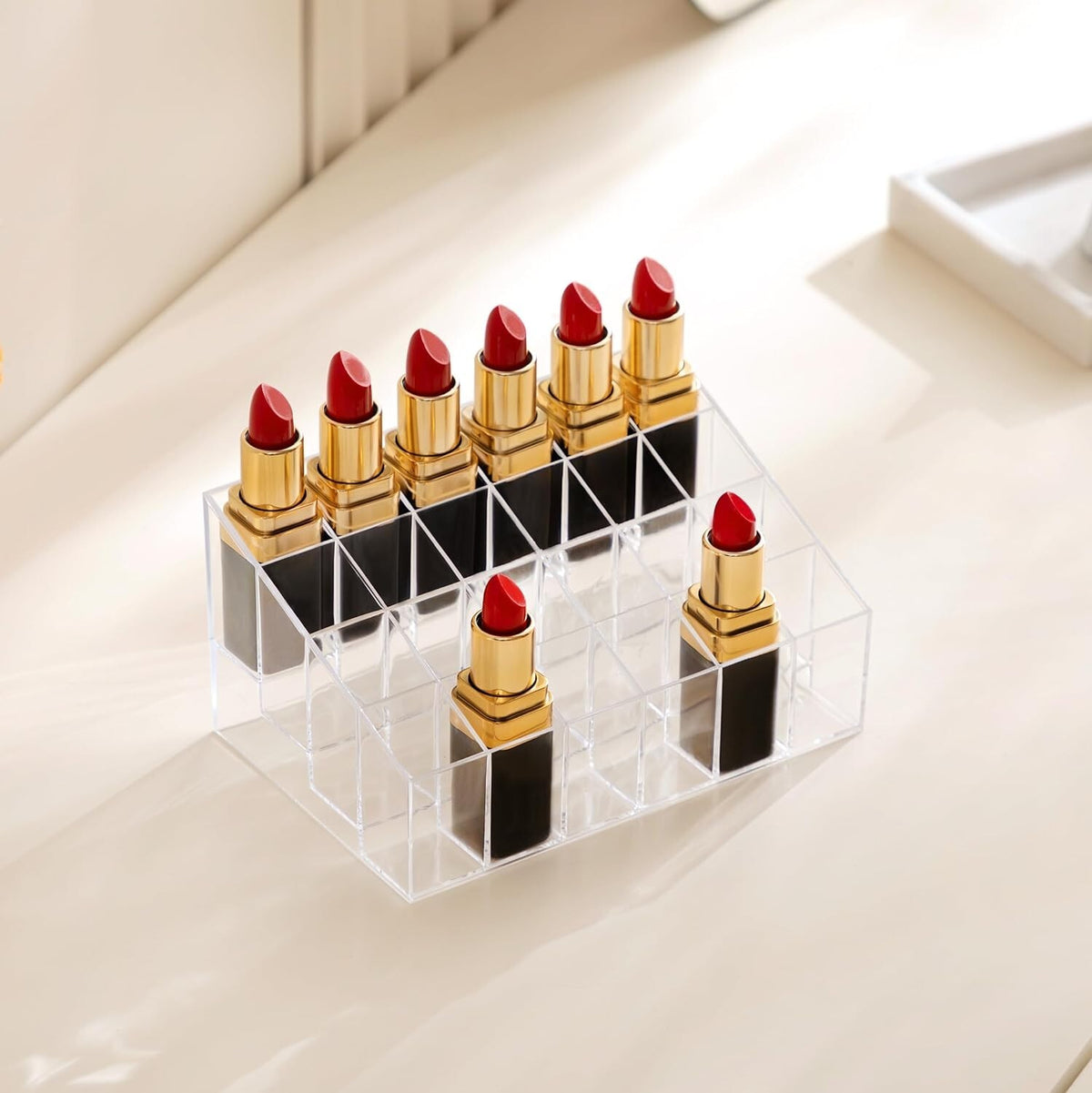 Lipstick Holder 24 Slot Clear Acrylic Makeup Organizer