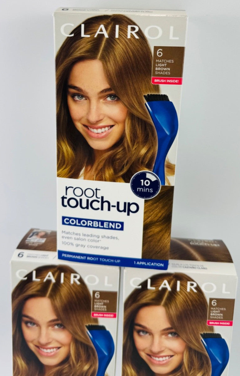 Root Touch-Up Permanent Hair Color #6 Light Brown - 6 Pack