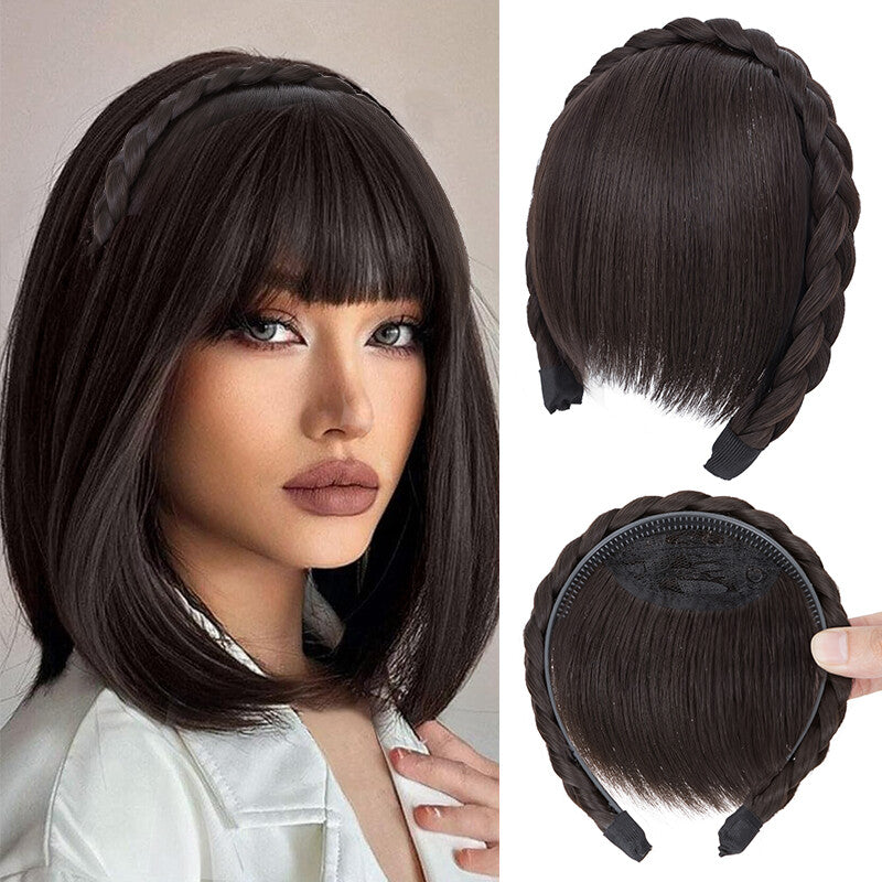 Clip-In Thin Neat Bangs Hairpiece for Front Fringe Hair Extensions