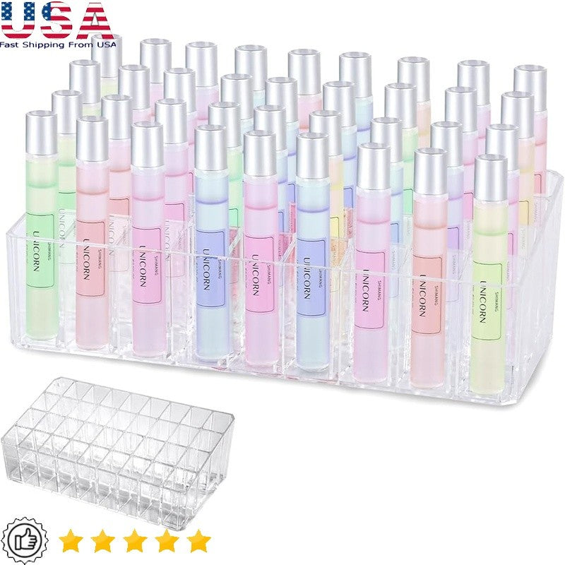 Acrylic Lip Gloss Organizer with 36 Slots - Makeup & Perfume Display Case