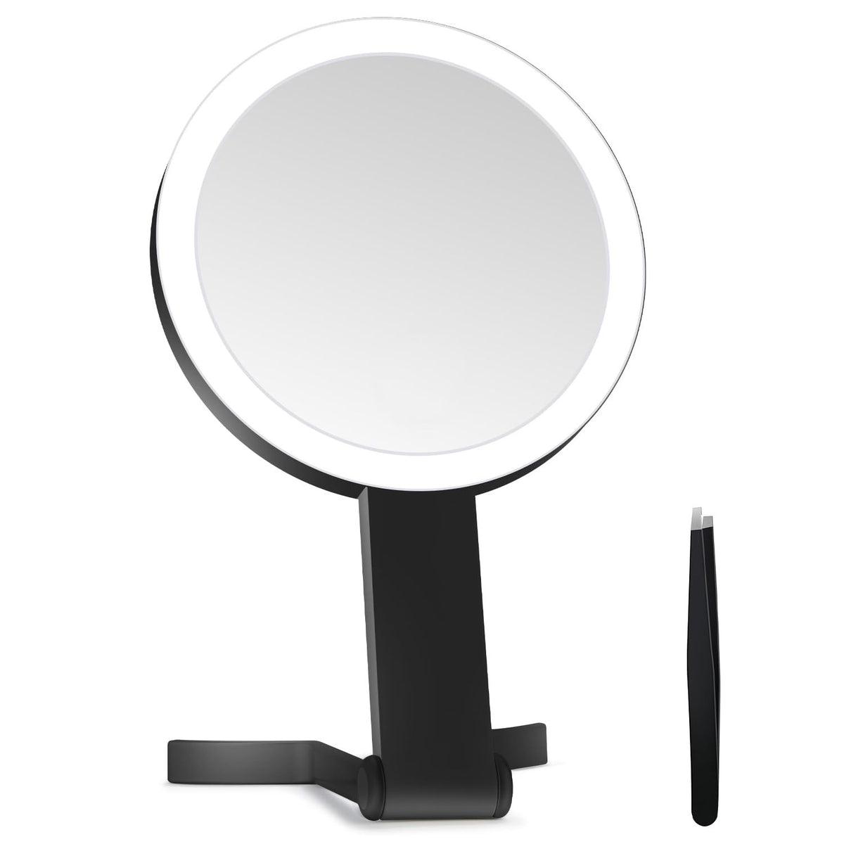 Lighted Makeup Mirror 30X Magnification with LED, Handheld & Hanging Black