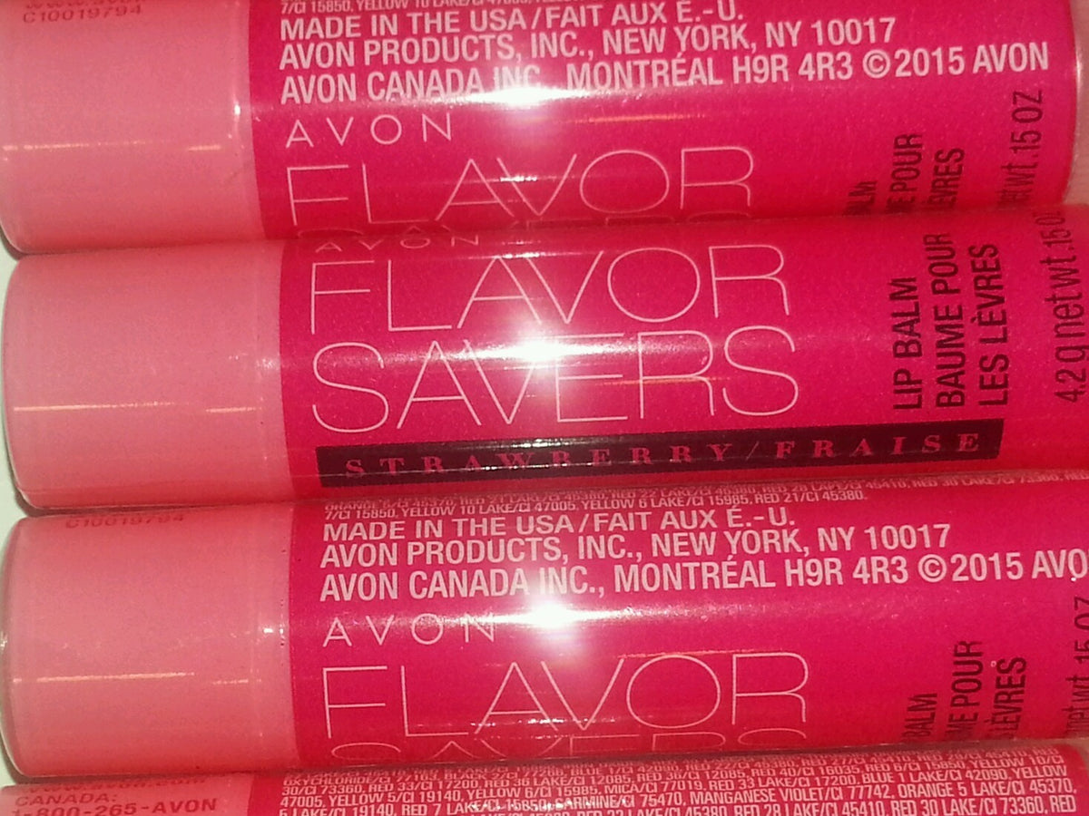 Lip Balm Set - Strawberry Flavor, 10 Pack, 0.15 oz Each