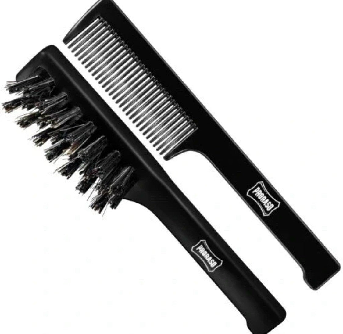 Travel Mustache Comb and Beard Brush Set - Compact Facial Grooming Kit