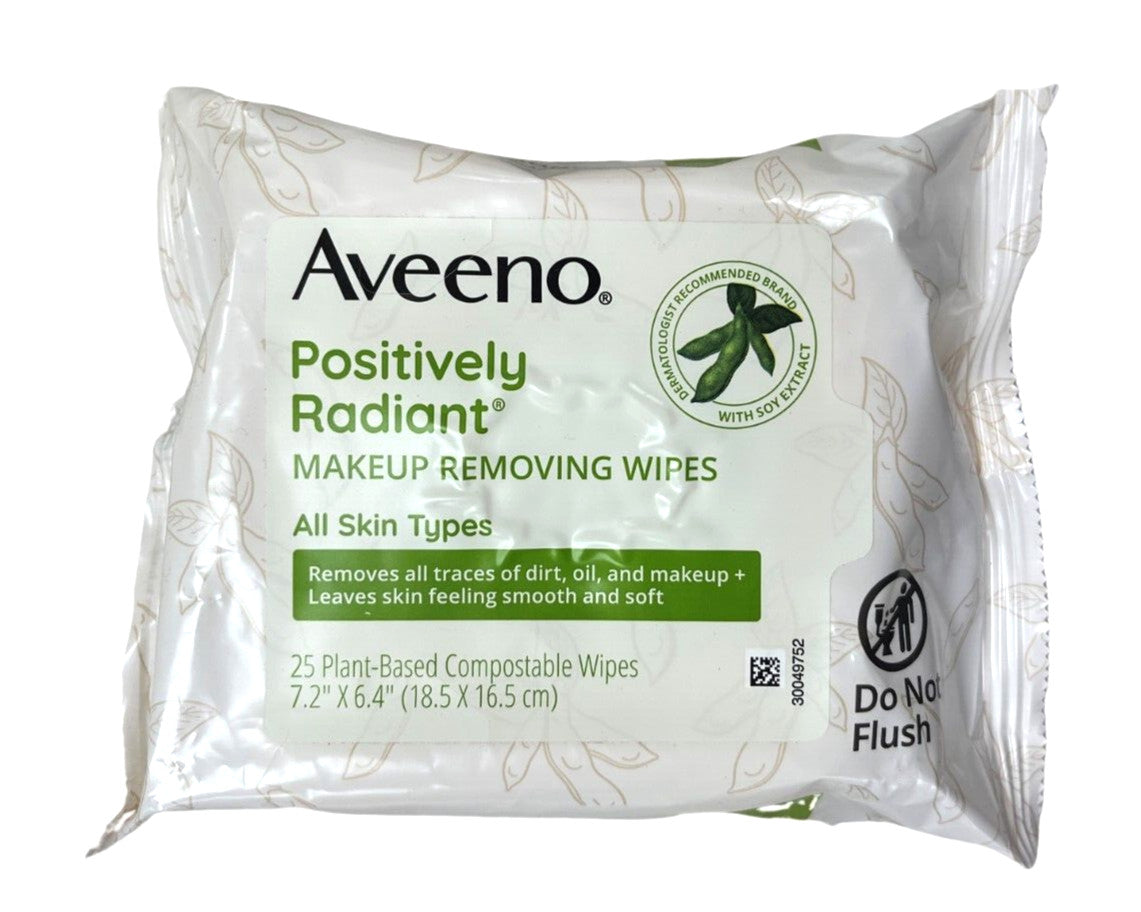 Aveeno Positively Radiant Makeup Remover Cloths 25 Count