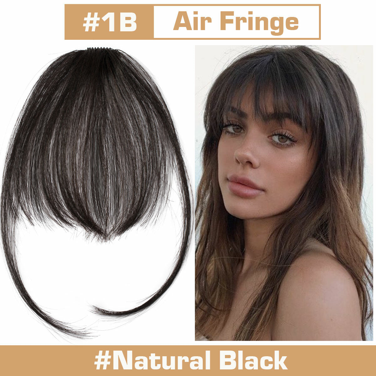 Clip-In Hair Fringes for Thick & Choppy Bangs - Remy Human Hair Extensions