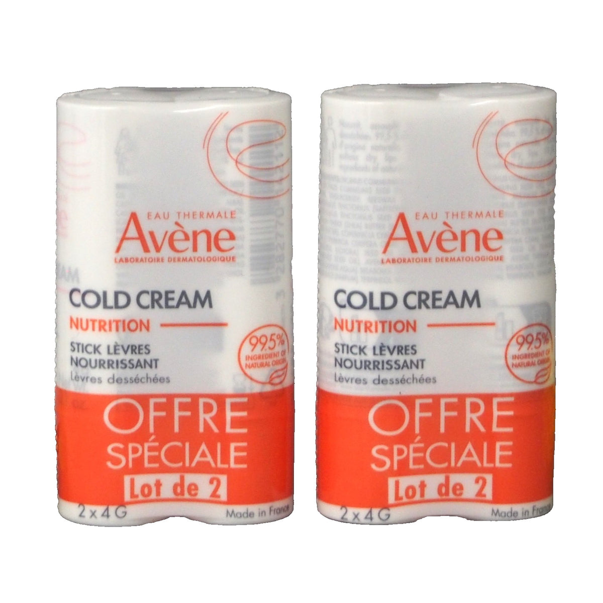 Avene Cold Cream Nourishing Lip Balm Set - Moisturizing & Protective 4g