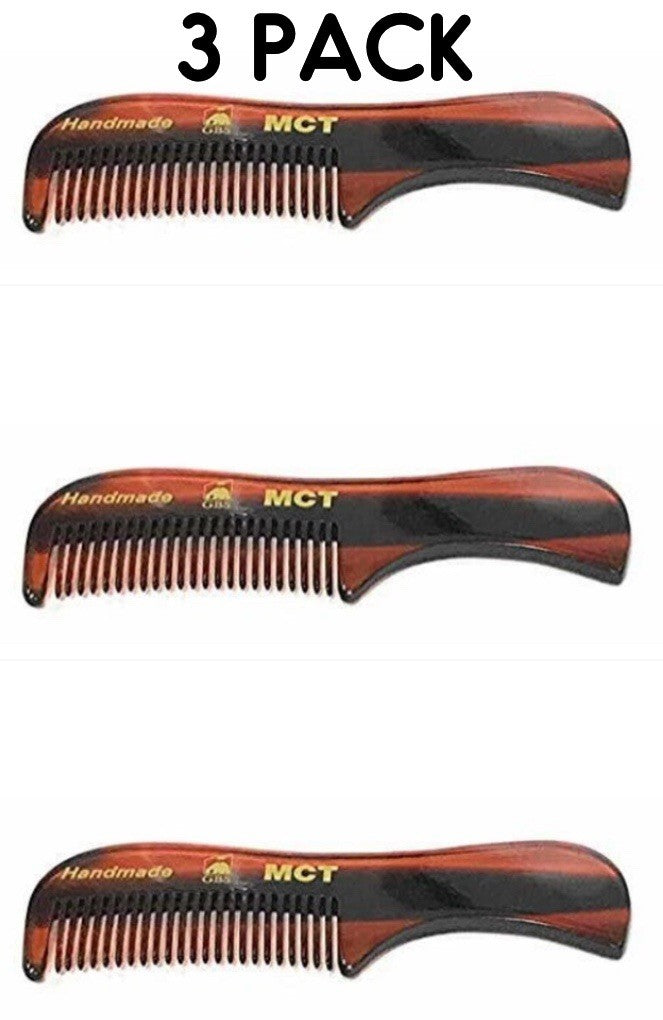 Mini Beard & Mustache Comb Set - Travel Size, 3 Pack for Grooming