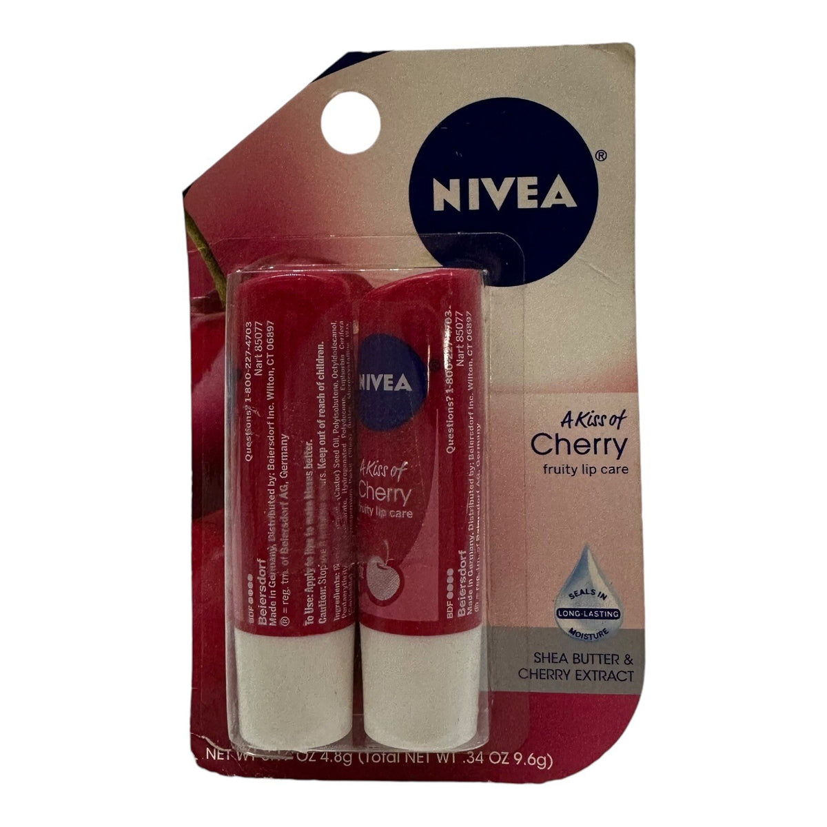 Lot of 6 Nivea Cherry Tinted Lip Care with Shea Extract - Discontinued