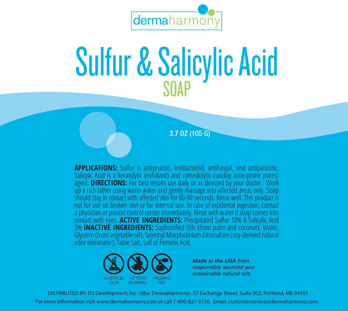Sulfur & Salicylic Acid Bar Soap, 3 Bars x 3.7 oz – DermaHarmony
