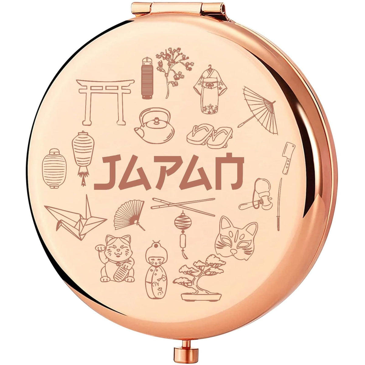 Travel Pocket Mirror - Compact Stainless Steel Makeup Mirror for On-the-Go