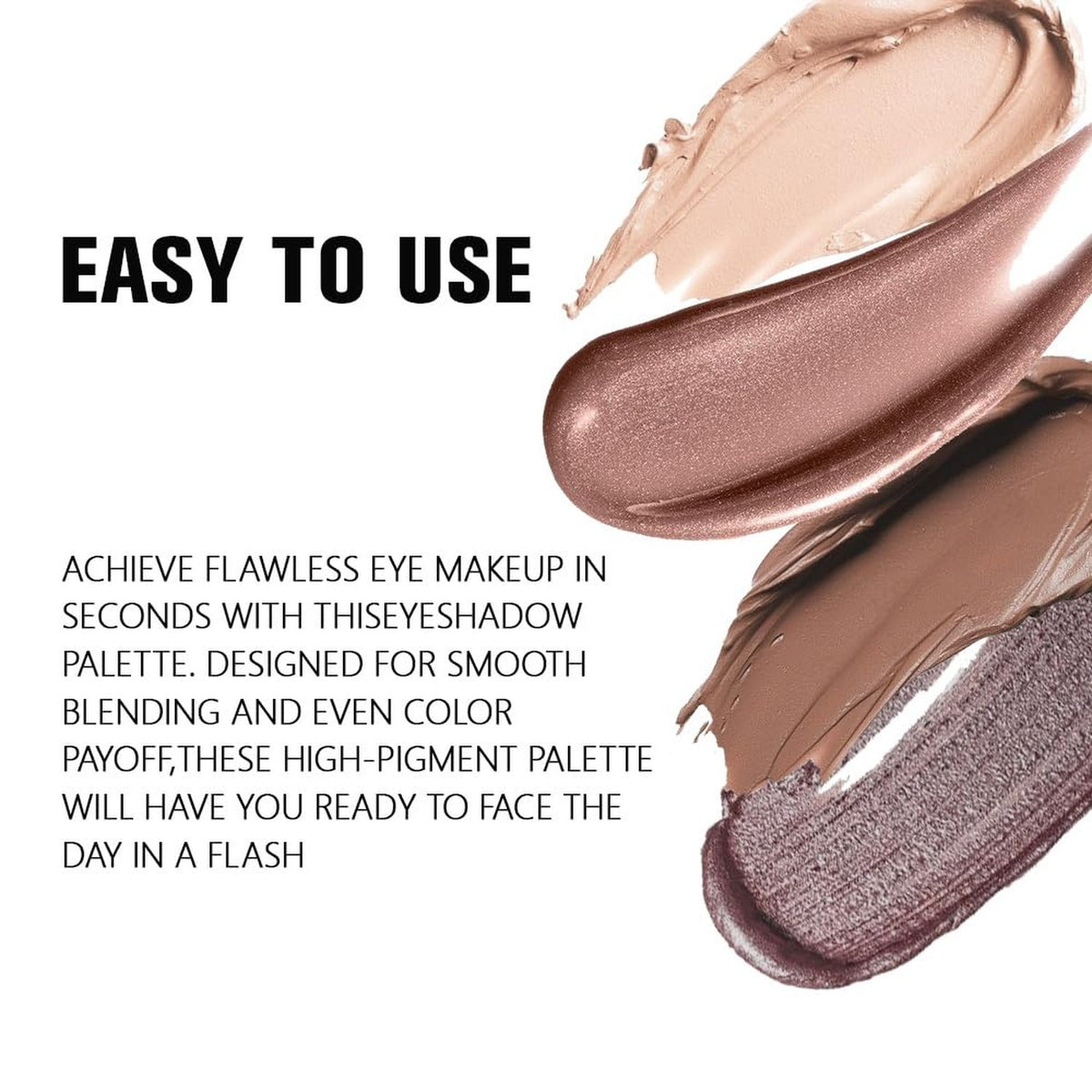 Nude Brown Cream Eyeshadow Quad - Waterproof Matte & Shimmer Palette