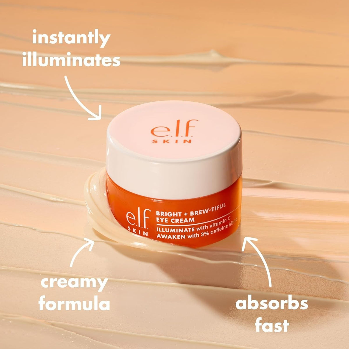 Brightening Eye Cream with Vitamin C & Depuffing Ingredients - Hydrating & Cruelty-Free